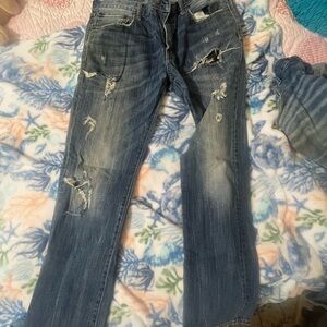 American Eagle Outfitters Men's Ripped Blue Jeans